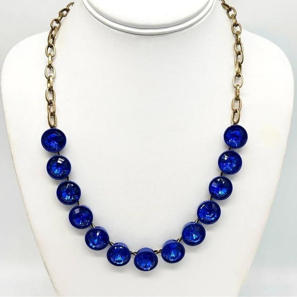 J. Crew Royal Blue Brulee Crystal Necklace